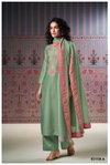 Malina 3159 By Ganga Silk Jacouard Printed With Hand Embroidery Dress Material Wholesale Price In Surat